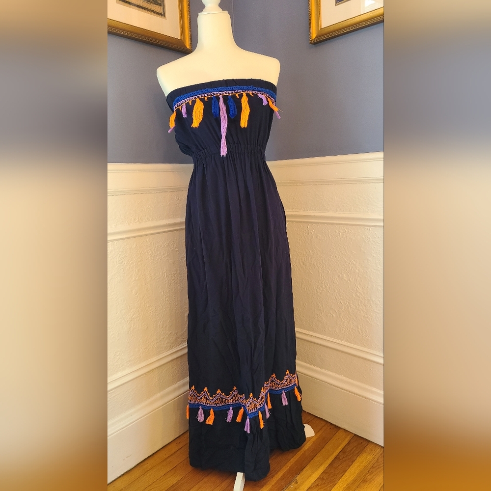 Anthropologie strapless maxi dress, size M